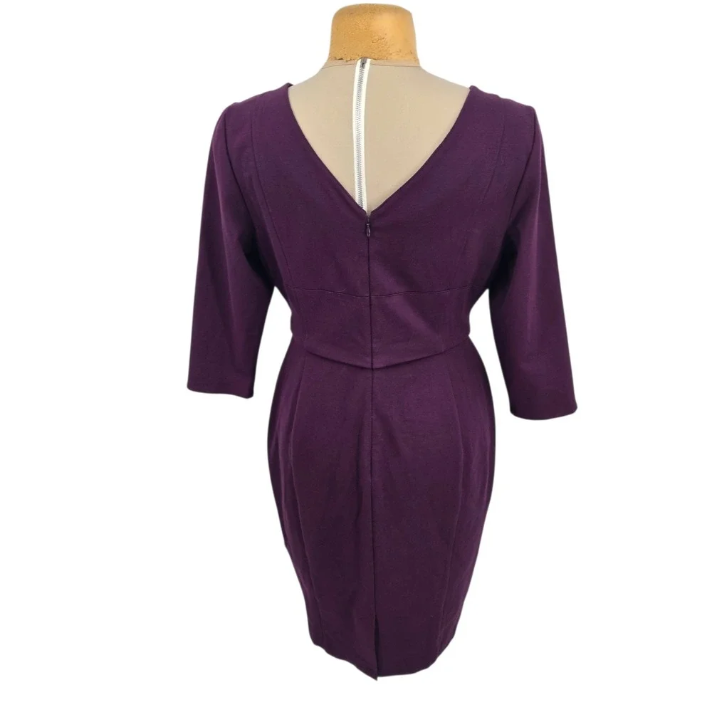 Lane Bryant Sheath Dress 14 Purple Lace Up Knee Length Cocktail Feminine NWT